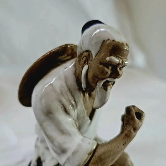 VINTAGE WANJIANG CHINA CHINESE SHIWAN MUDMAN FISHERMAN 5" FIGURINE SEE PHOTOS - Picture 6 of 16